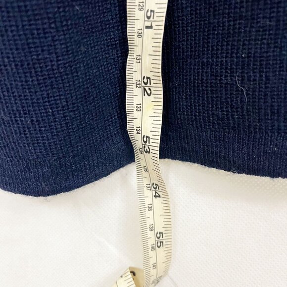 Vintage Jones & Co Navy Blue Merino Wool Duster Cardigan Sweater Dress LARGE - Picture 4 of 5